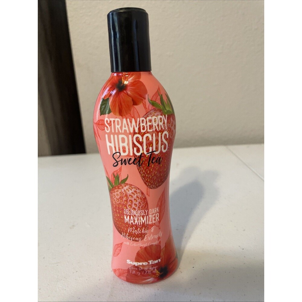 Supre Tan Strawberry Hibiscus Sweet Tea Dark Maximizer Tanning Lotion 8oz